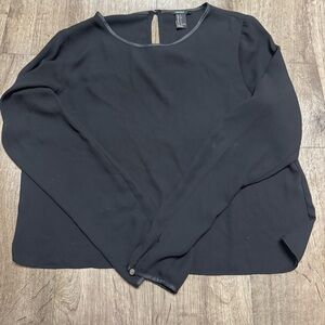 Forever 21 Black Long Sleeve Keyhole Top